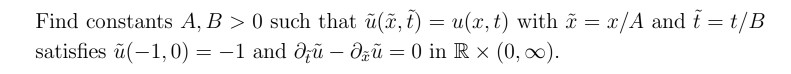Find constants A, B > 0 such that , ) = u(x, t)