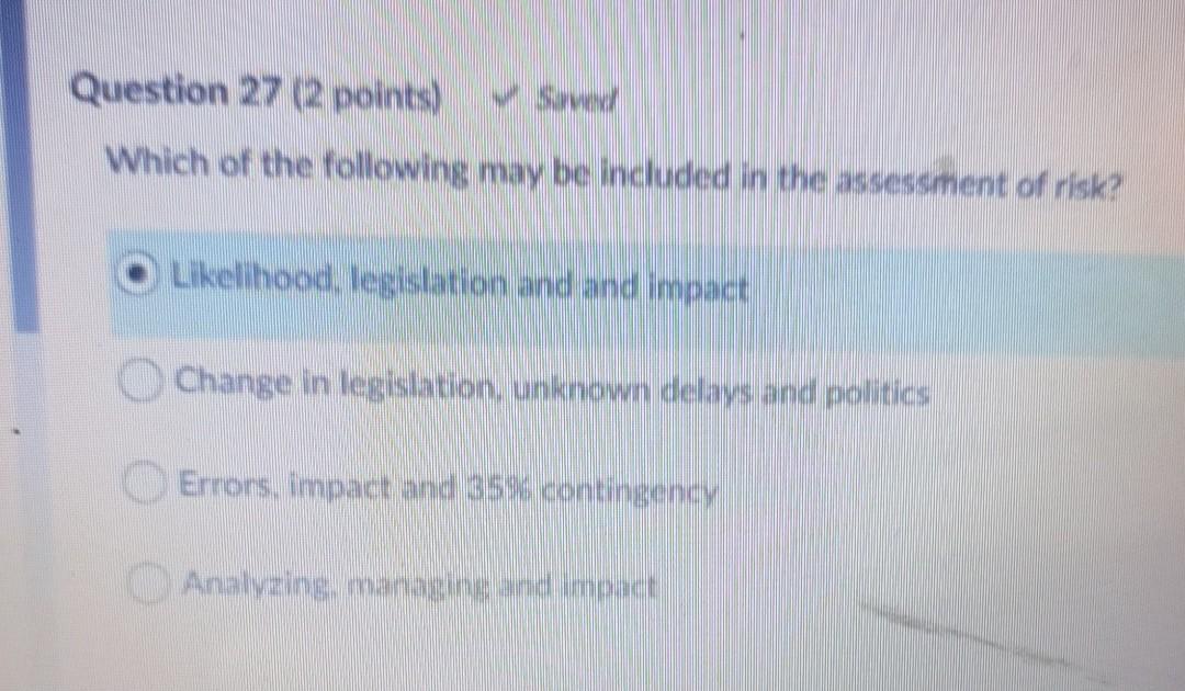 Question 21 (5 points) Saved Match the follow