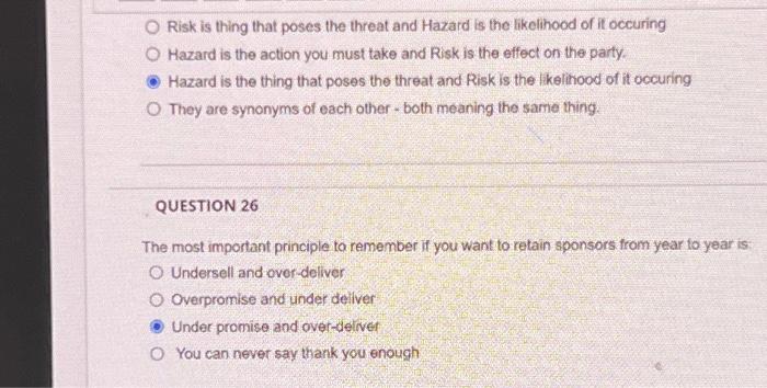 Risk is thing that poses the threat and Hazard is