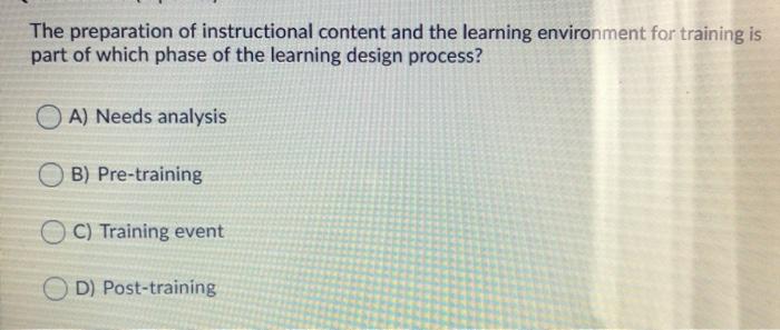 The preparation of instructional content and the