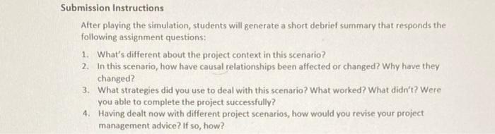 Submission Instructions After playing the