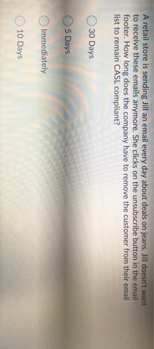 A retail store is sending Jill an email every day