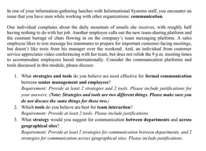 In one of your information-gathering lunches with