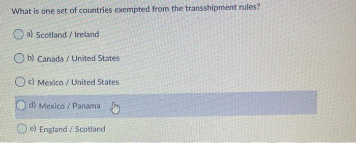 What is one set of countries exempted from the