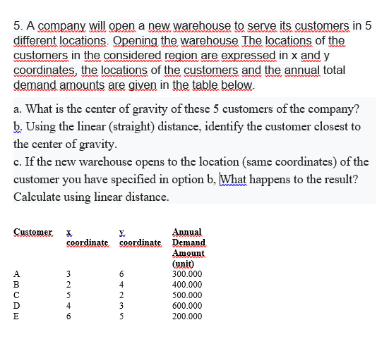 please be quick 5. A company will open a new