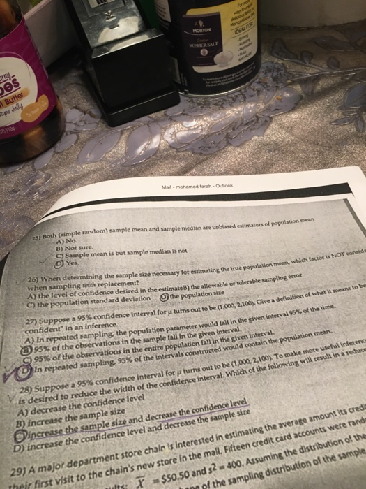 both simple random sample mean and sample median