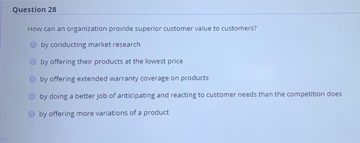 Question 28 How can an organization provide