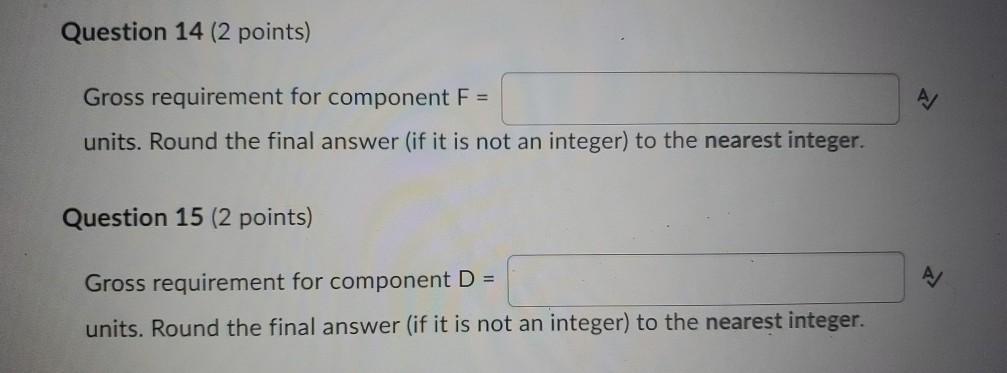The following product structure shows the