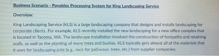 Business Scenario - Payables Processing System