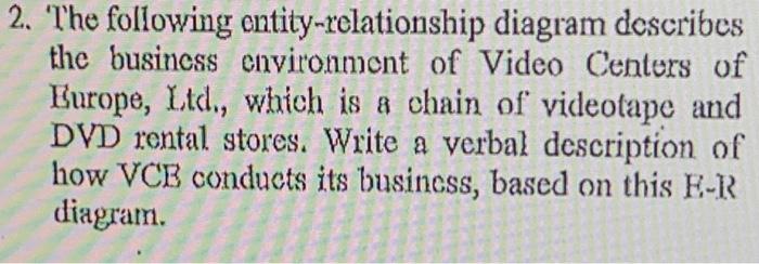 thumbs up ! 2. The following entity-relationship