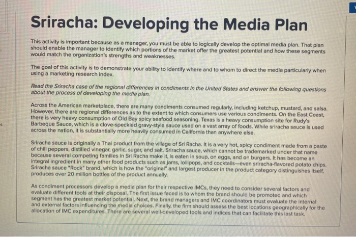 the one selected was wrong Sriracha: Developing