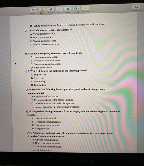 Collaborate E Insert Table Chart Text Shape Media