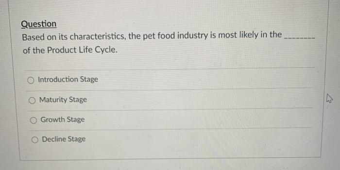 Question Gourmet Pets is interested in computing