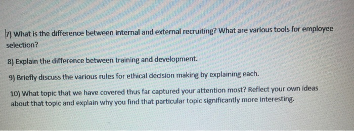 ) What is the difference between internal and