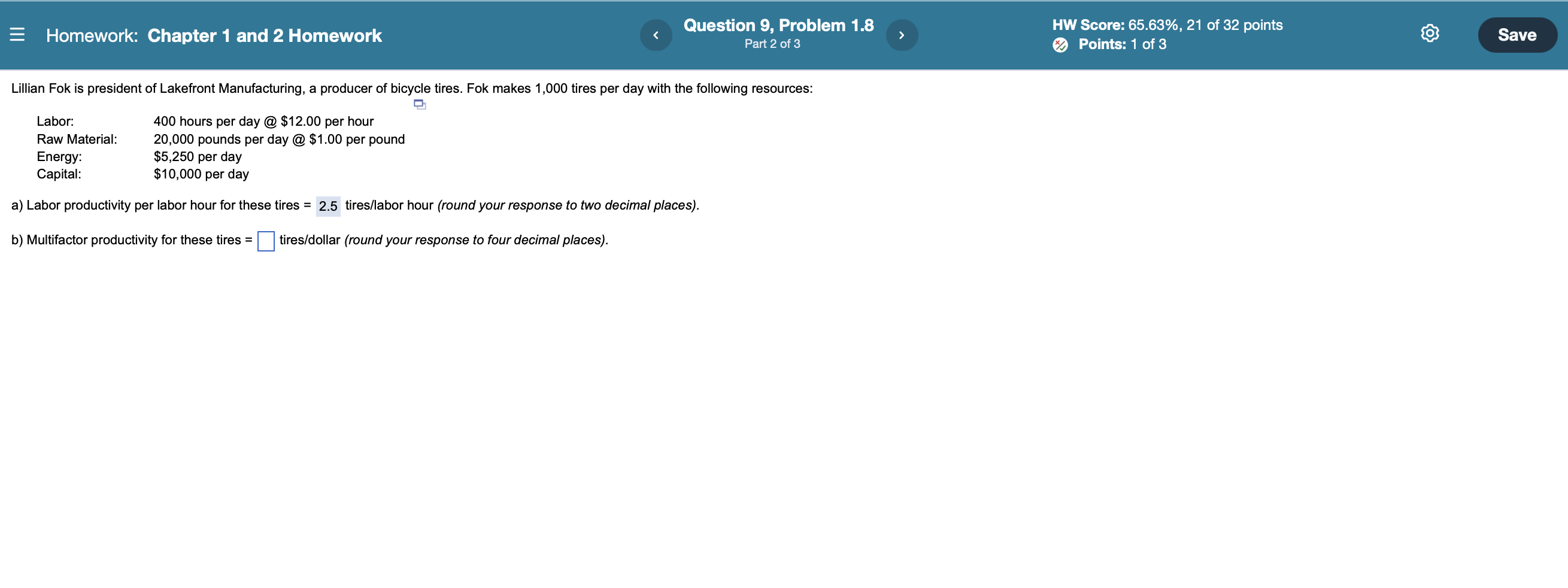 = Homework: Chapter 1 and 2 Homework Question 9,