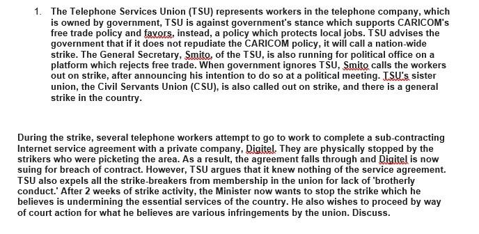 Labour Relations - Trade Union 1. The Telephone