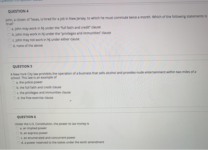 wuest CMICU JOJ QUESTION 4 John, a citizen of