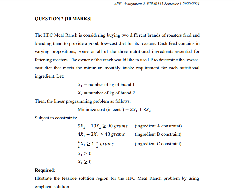SHORT ANSWER (2 QUESTIONS, 20 MARKS) Instruction: