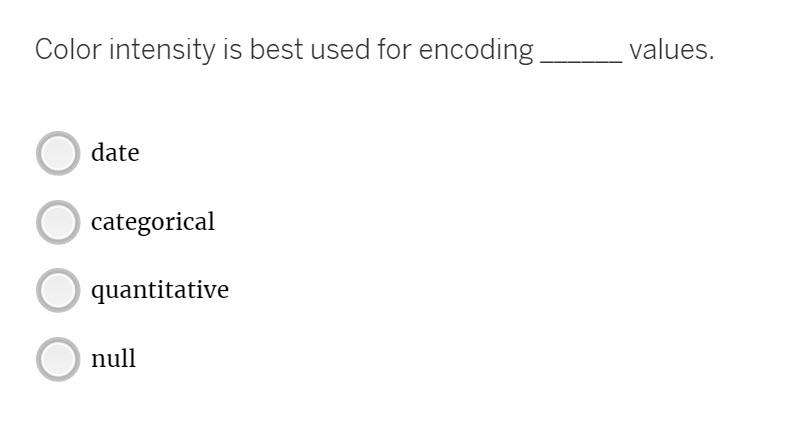 Tableau questions Which form of pre-attentive