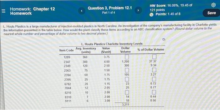 Question 3. Chapter 12. Part 1-4 Questions.