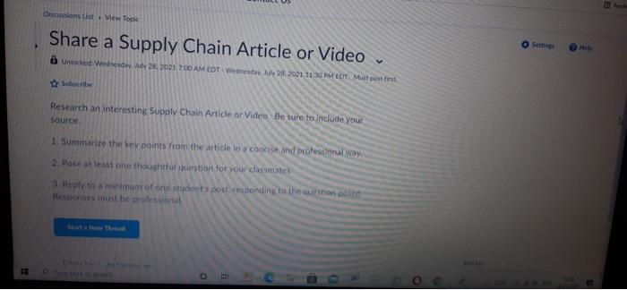Dections View Topic Share a Supply Chain Article