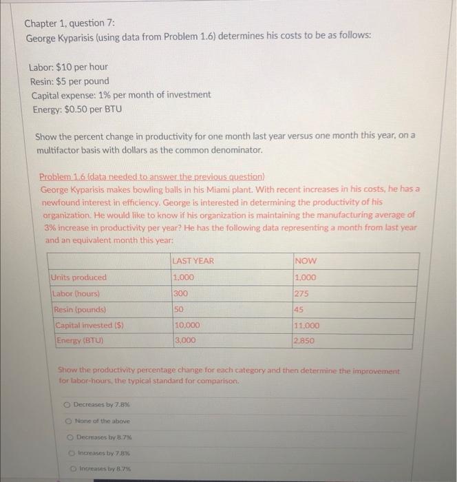 Chapter 1, question 7: George Kyparisis (using