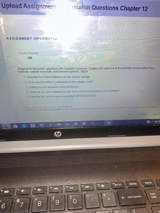 Upload Assignmen: (ission Questions Chapter 12