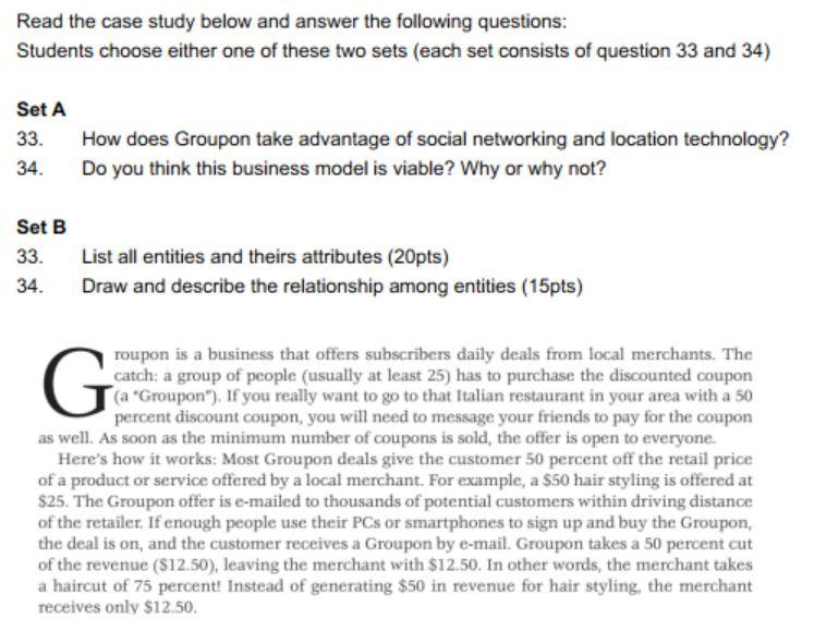 Read the case study below and answer the