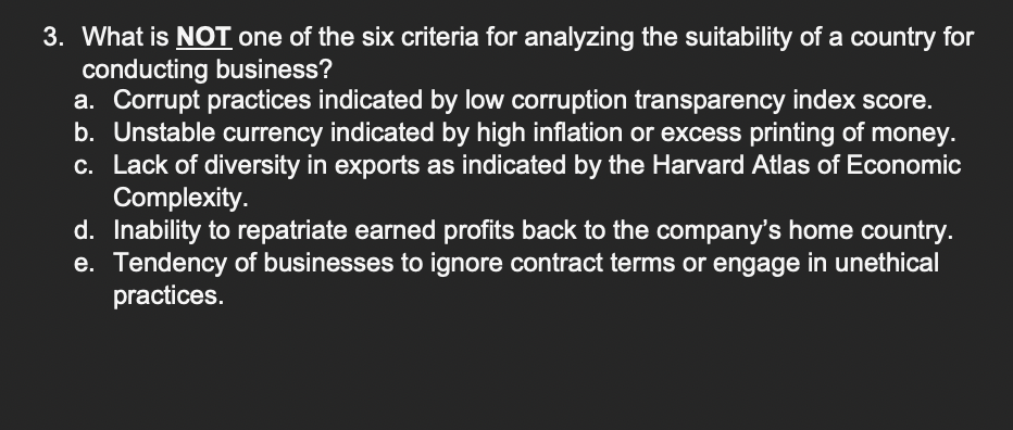 41. What is NOT a business challenge for foreign
