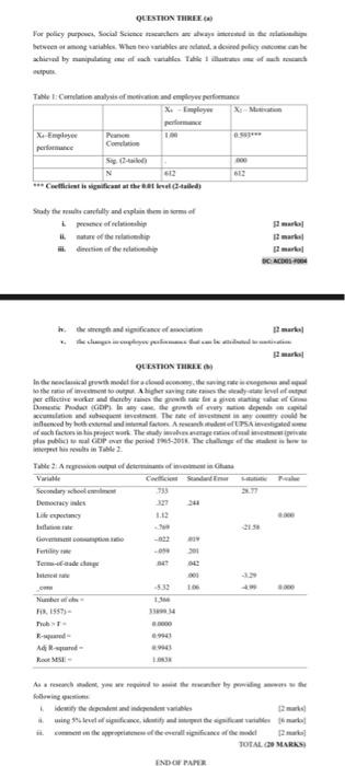 QUESTION THREE For policy pape, Social Science