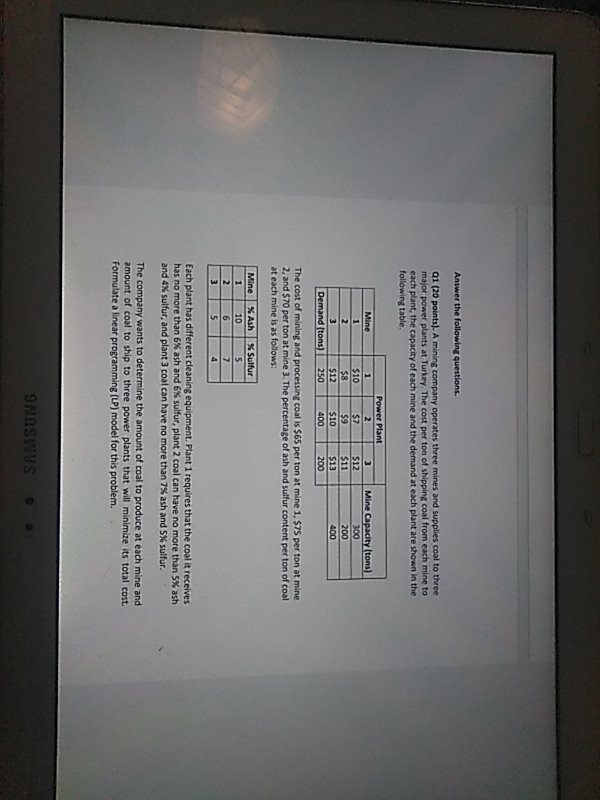 Answer the following questions. Q1 (20 points). A