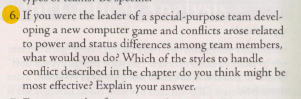 6. If you were the leader of a special-purpose