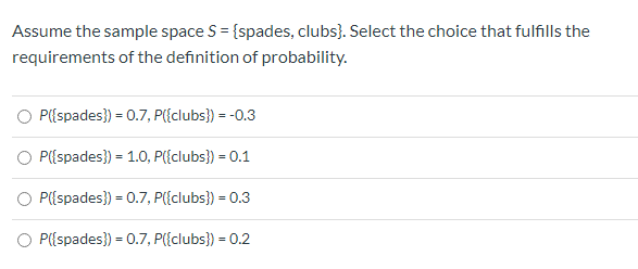 Assume the sample space S = {apples, oranges).