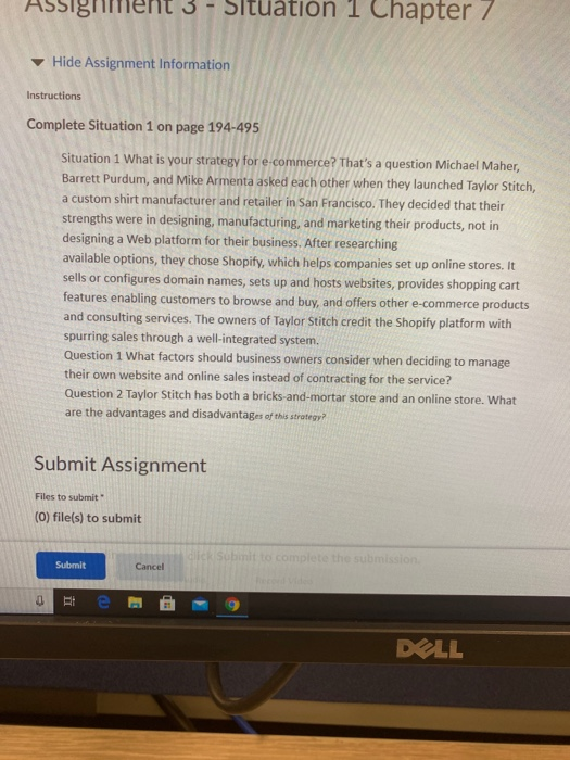 Assignment 3 Situation 1 Chapter 7 Hide