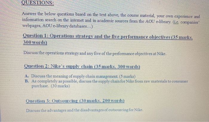 QUESTIONS: Answer the below questions based on