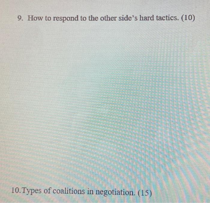 NOTE: Your response to describe should include