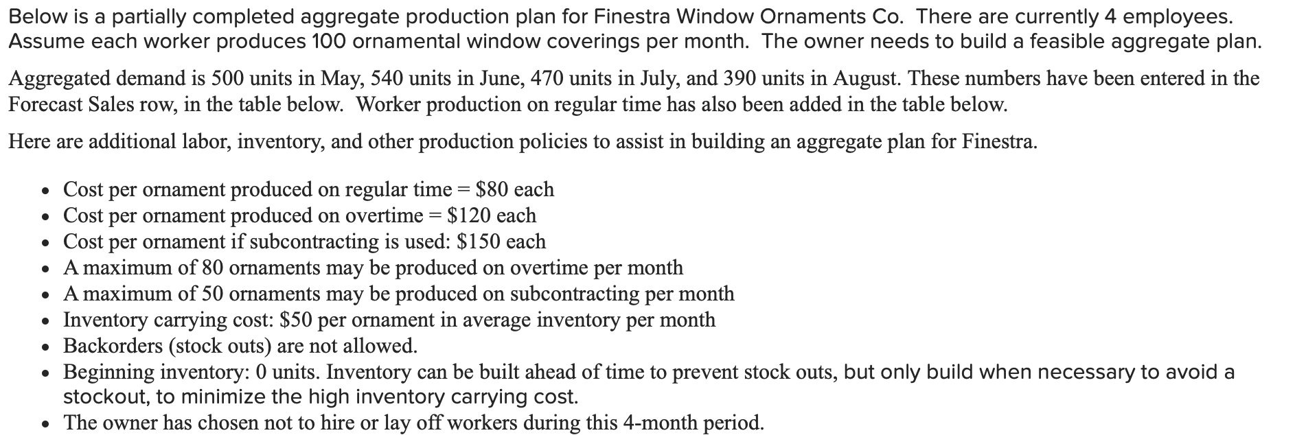Below is a partially completed aggregate