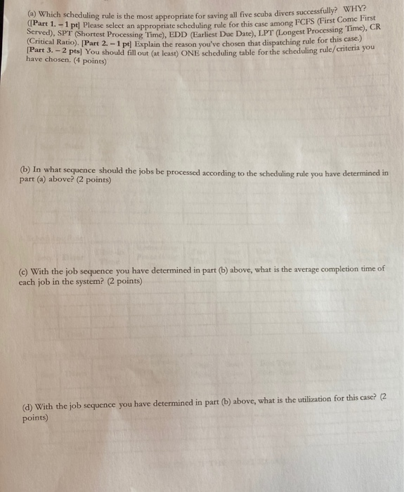 6. Challenging Question - Scheduling for Rescuing