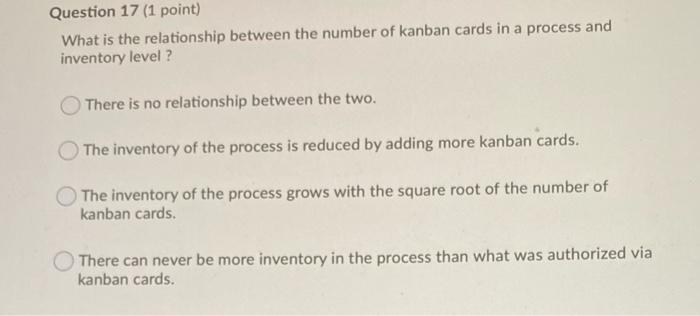 Question 17 (1 point) What is the relationship