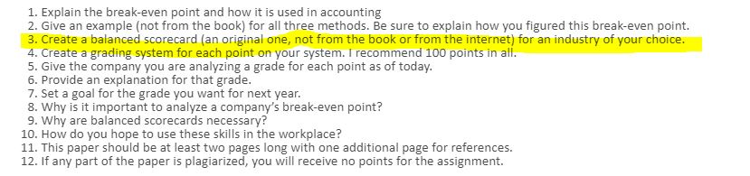 Please answer #3 1. Explain the break-even point