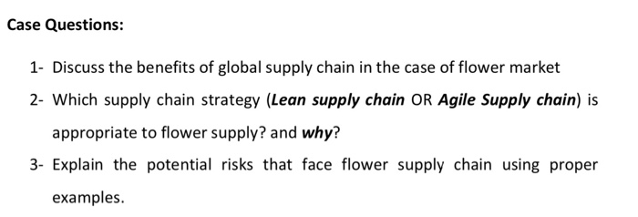 question 3 only Supply chain UAE flower industry