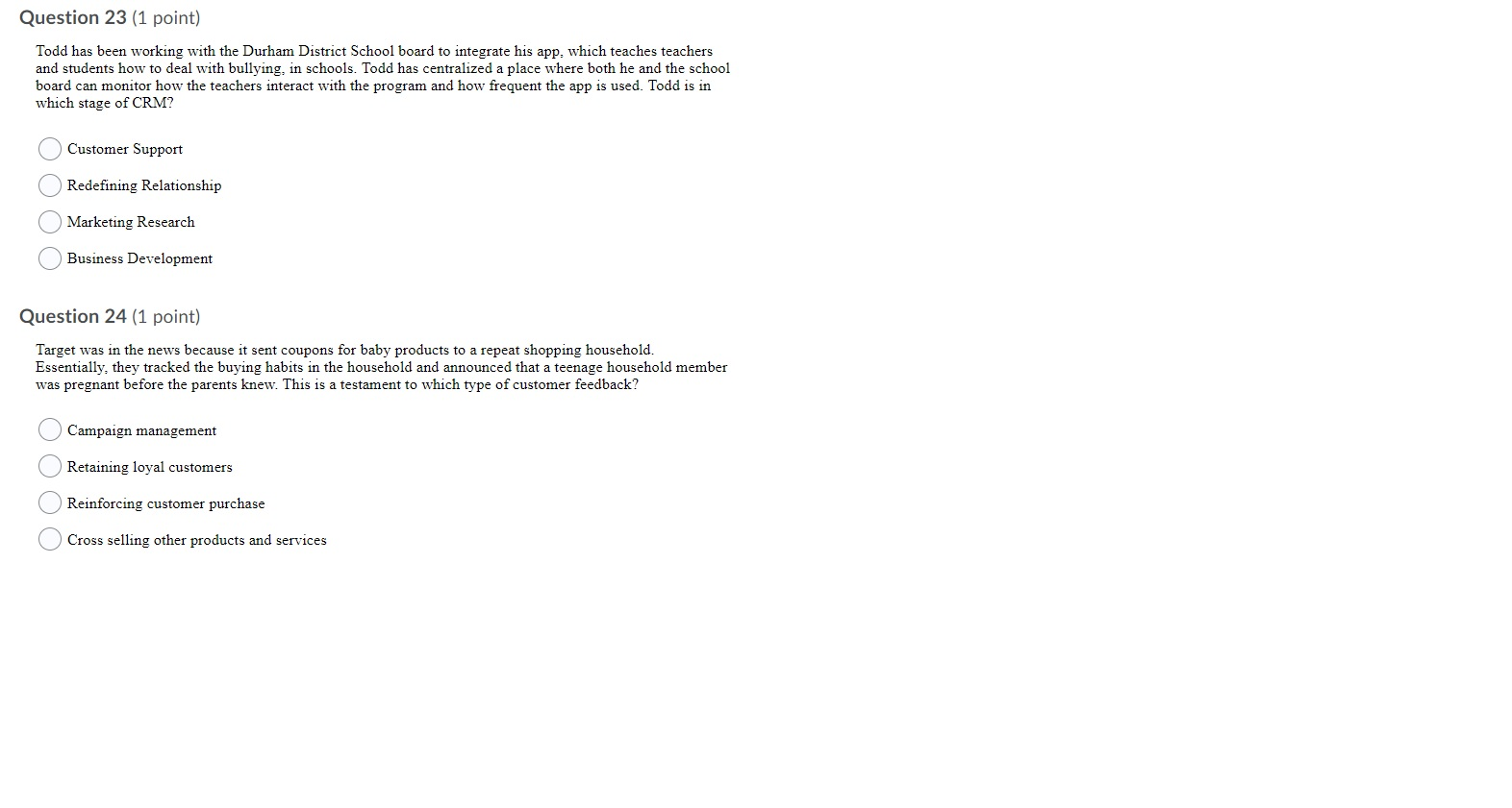 Question 23 (1 point) Todd has been working with