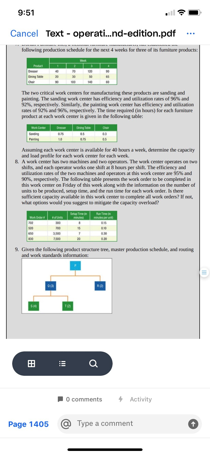 Please answer #8 in excel format with the
