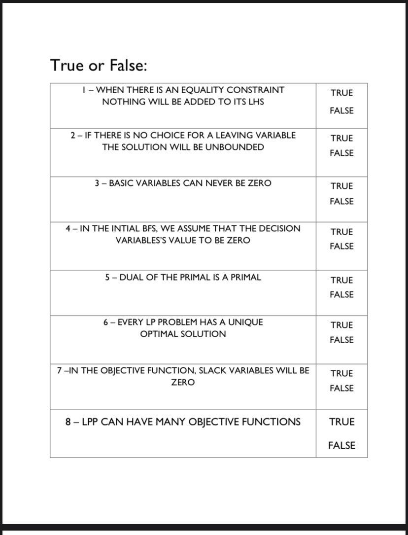 True or False: I - WHEN THERE IS AN EQUALITY