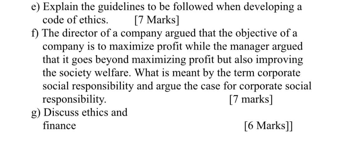 e) Explain the guidelines to be followed when