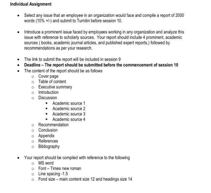Individual Assignment Select any issue that an