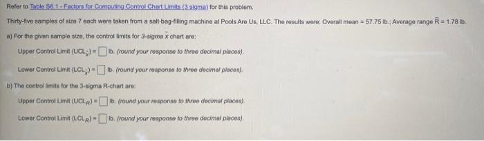 Refer to Table 96.1. Factors for Computing