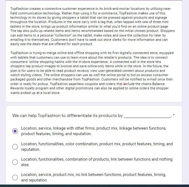 Which of the following revenue models TopFashion