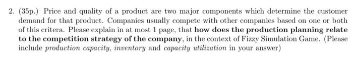 write in keypoard please 2. (35p.) Price and