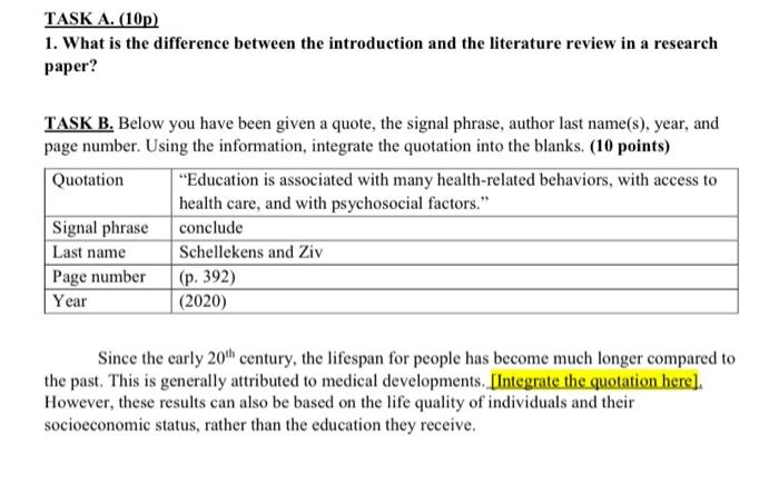TASK A. (10p) 1. What is the difference between